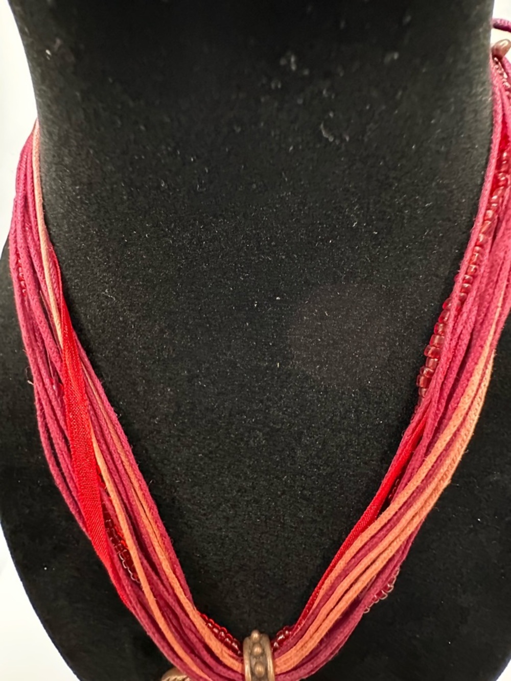 Red Butterfly Nature With Multi Cord Boho Casual Dressed Up Necklace - Picture 4 of 11